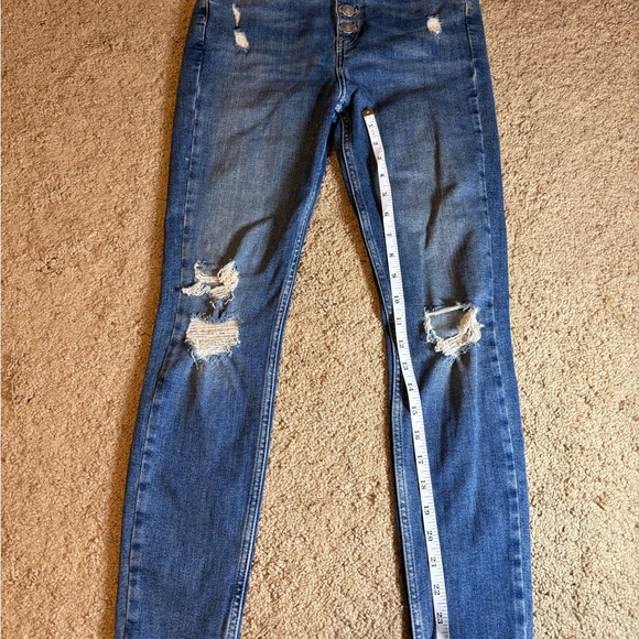 We The Free Jeans Women's Size 27 Skinny‎ High Rise Blue Denim Distressed Grunge - Picture 6 of 7